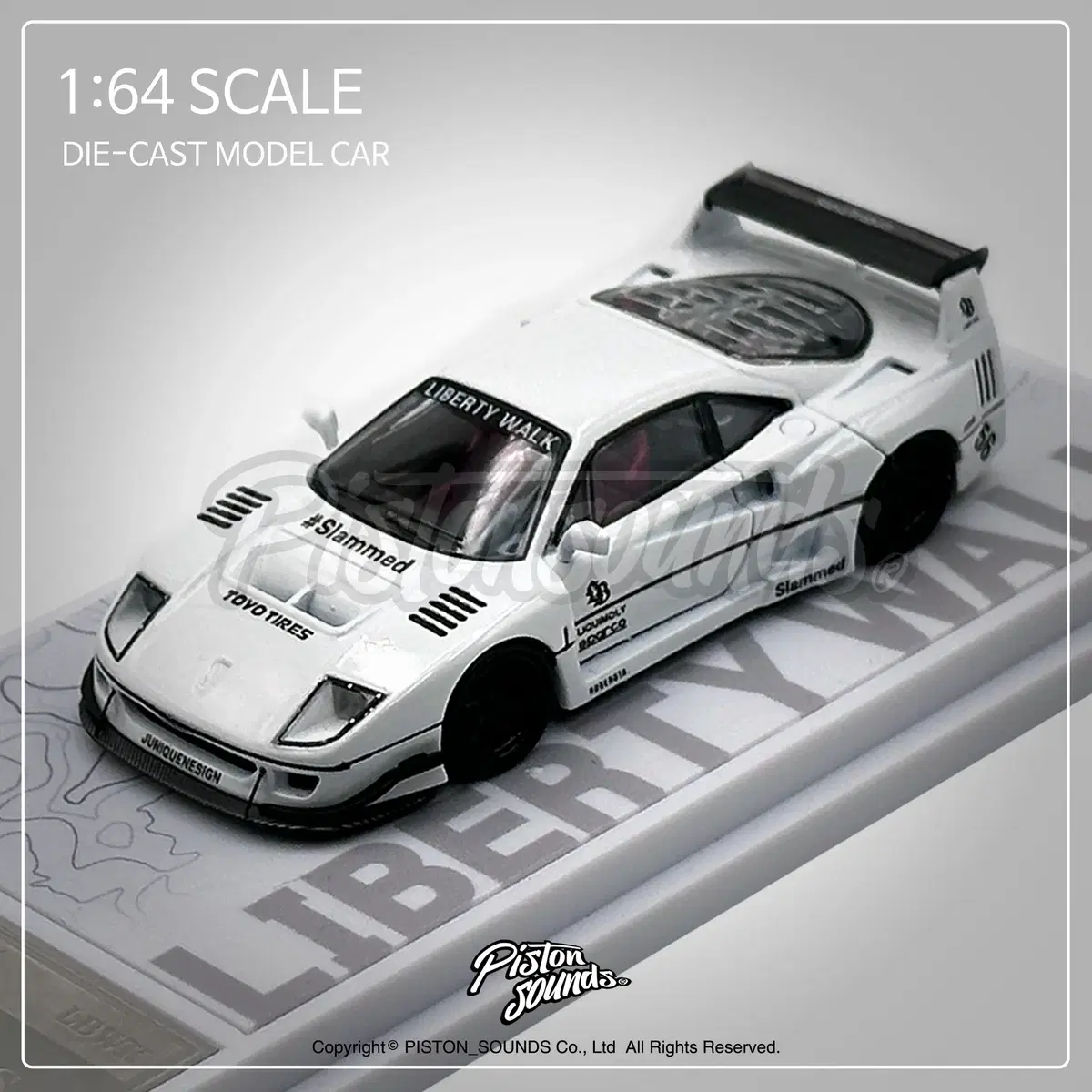 1:64스케일 다이캐스트 페라리 F40 LBWK 리버티워크 화이트 튜닝카